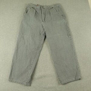 Vtg Cotler Jeans Mens 36 Loose Baggy Cotton Pleated Denim Gray